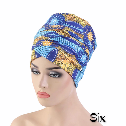 Long Stretch Printed Ankara Fabric Turban Head Wraps