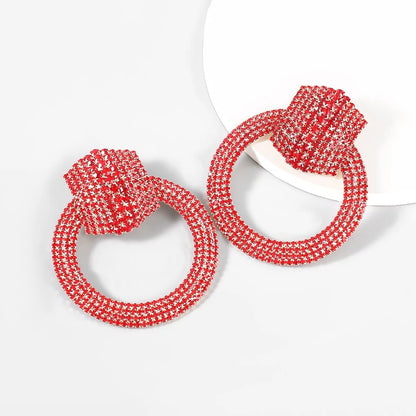 Large Luxury Crystal Rhinestones Statement Stud Earrings