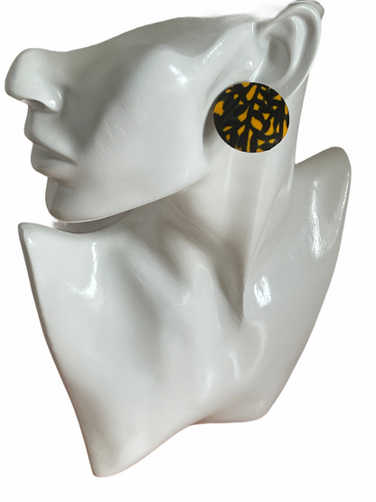 African Ankara Print Fabric Stud Earrings