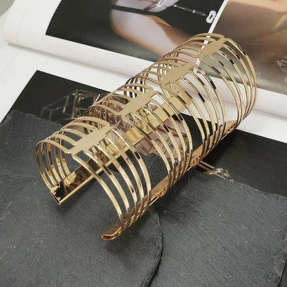 Large Hallow Statement Bangle Cuff Bracelets