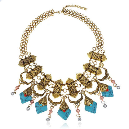 Charming Bohemian Tribal Ethnic Resin Pendant Statement Necklaces