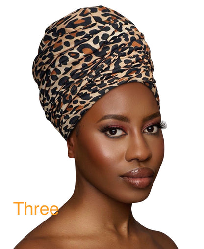 Long Soft Knit Printed Fabric Turbans Head Wraps