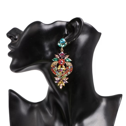Luxury Multicolour Elegant Rhinestones Crystal Statement Earrings