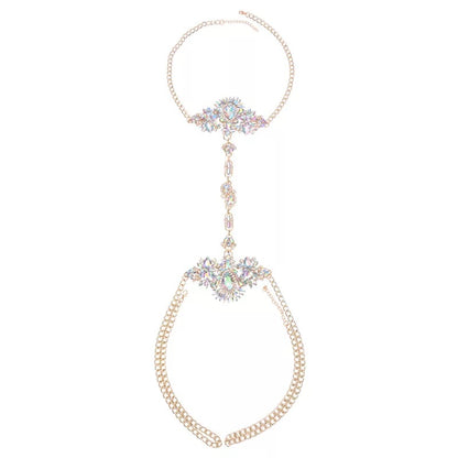 Crystal Rhinestone Sparkling Bling Body Harness Statement Chain Jewelle