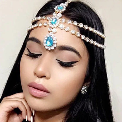 Crystal Diamante Rhinestone Multi layered Tassels Headpiece Hair Jewellery