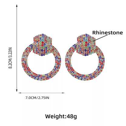 Large Luxury Crystal Rhinestones Statement Stud Earrings