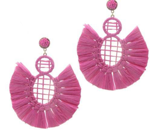 Beautiful Raffia Statement Earrings