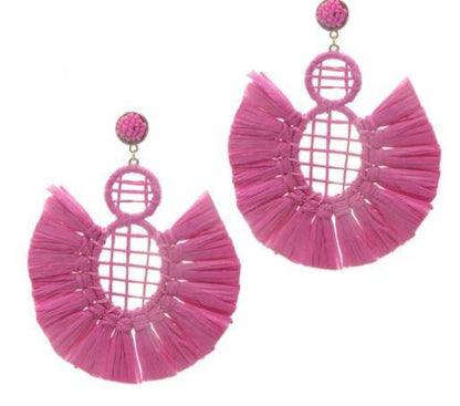 Beautiful Raffia Statement Earrings
