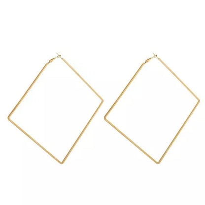 Extra Large Oversized Square Statement Hoop Earrings