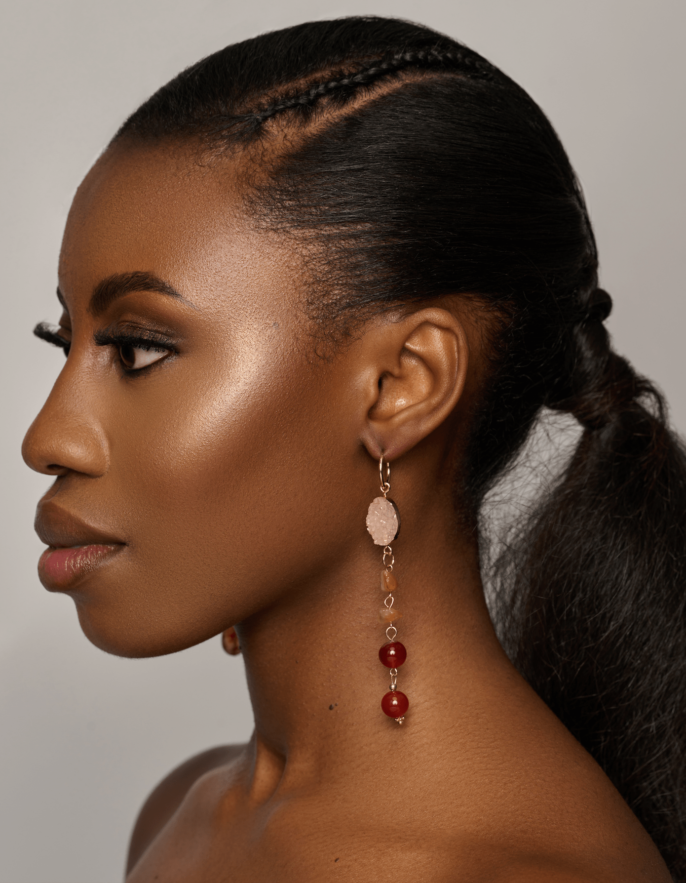 Elegant Boho Chic Gemstone & Druzy Dangle Earrings - Fatisha Boutique