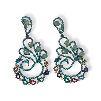 Elegant Diamante Rhinestone Dangle Statement Earrings - Fatisha Boutique