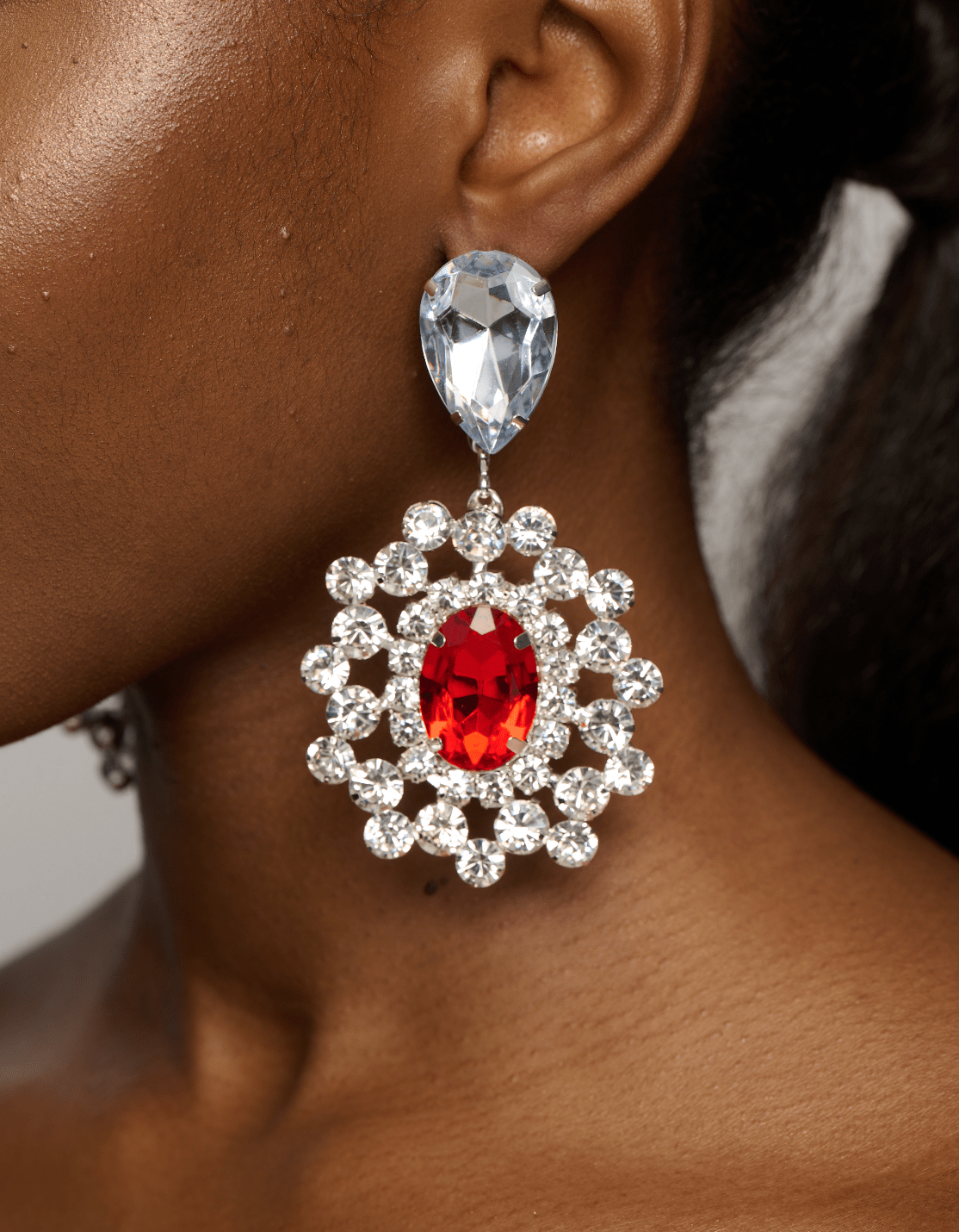 Elegant Glamorous Statement Diamante Rhinestone Dangle Earrings - Fatisha Boutique