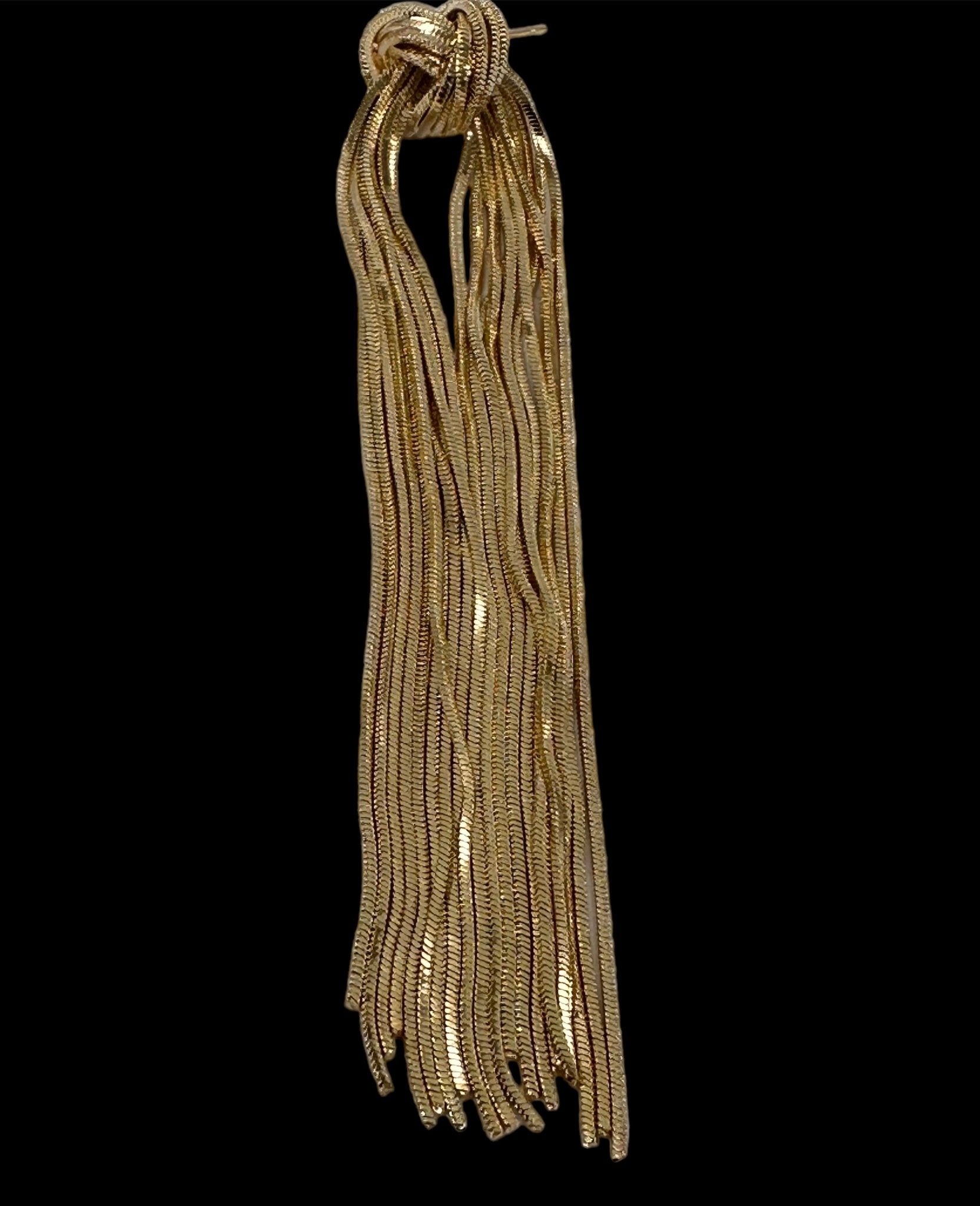 Elegant Long Knot Tassels Statement Stud Earrings - Fatisha Boutique