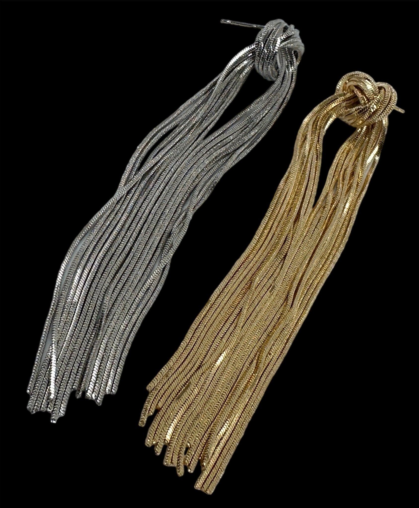 Elegant Long Knot Tassels Statement Stud Earrings - Fatisha Boutique