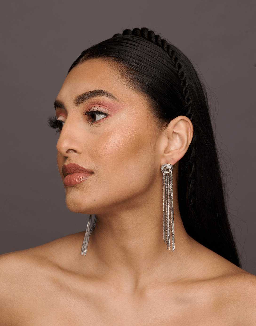 Elegant Long Knot Tassels Statement Stud Earrings - Fatisha Boutique