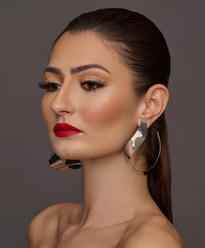 Elegant Oversizes Alloy Metal Statement Earrings - Fatisha Boutique
