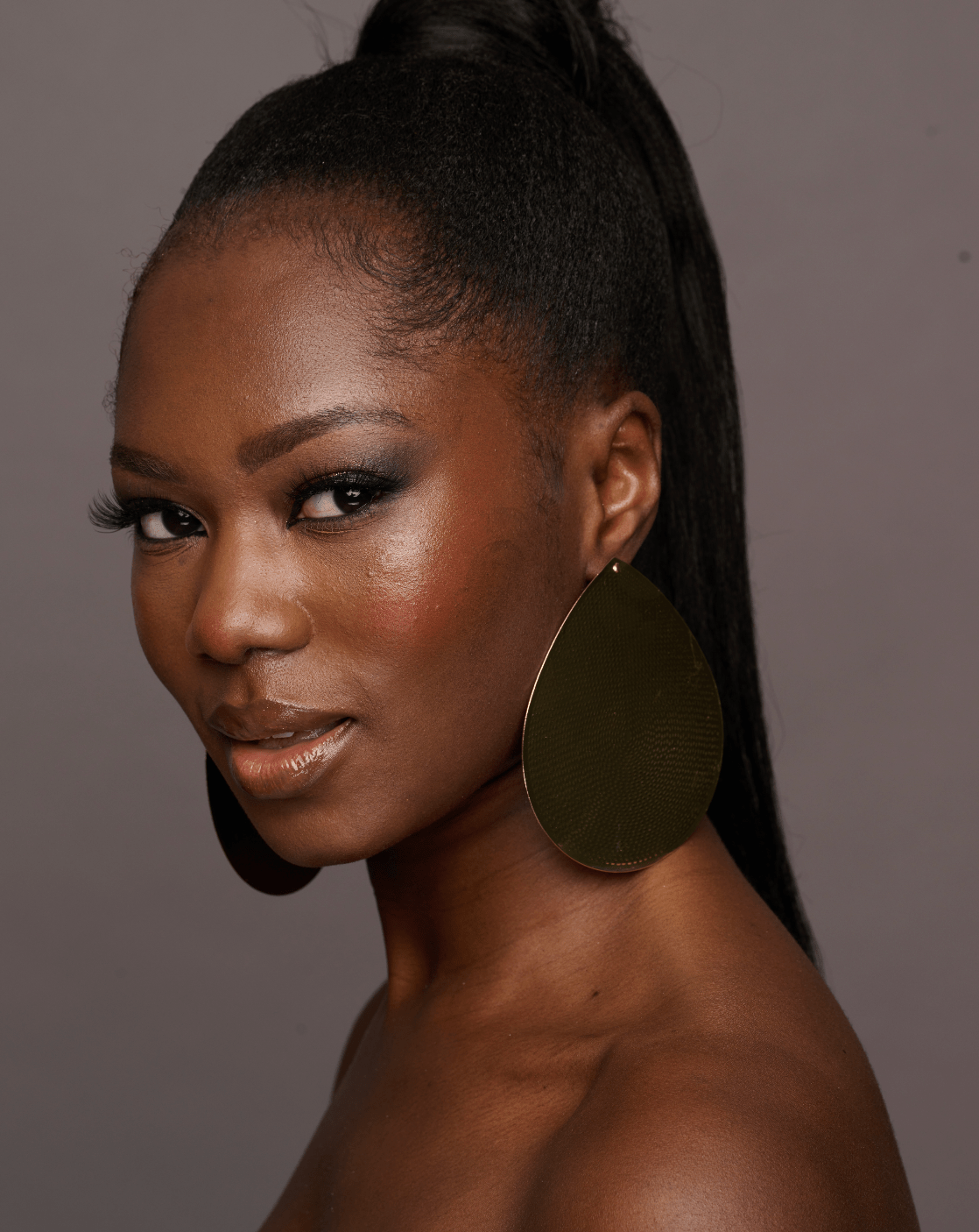 Elegant Oversizes Metal Statement Earrings - Fatisha Boutique