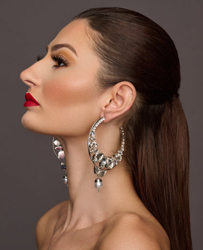 Elegant Rhinestones Statement Stud Earrings - Fatisha Boutique