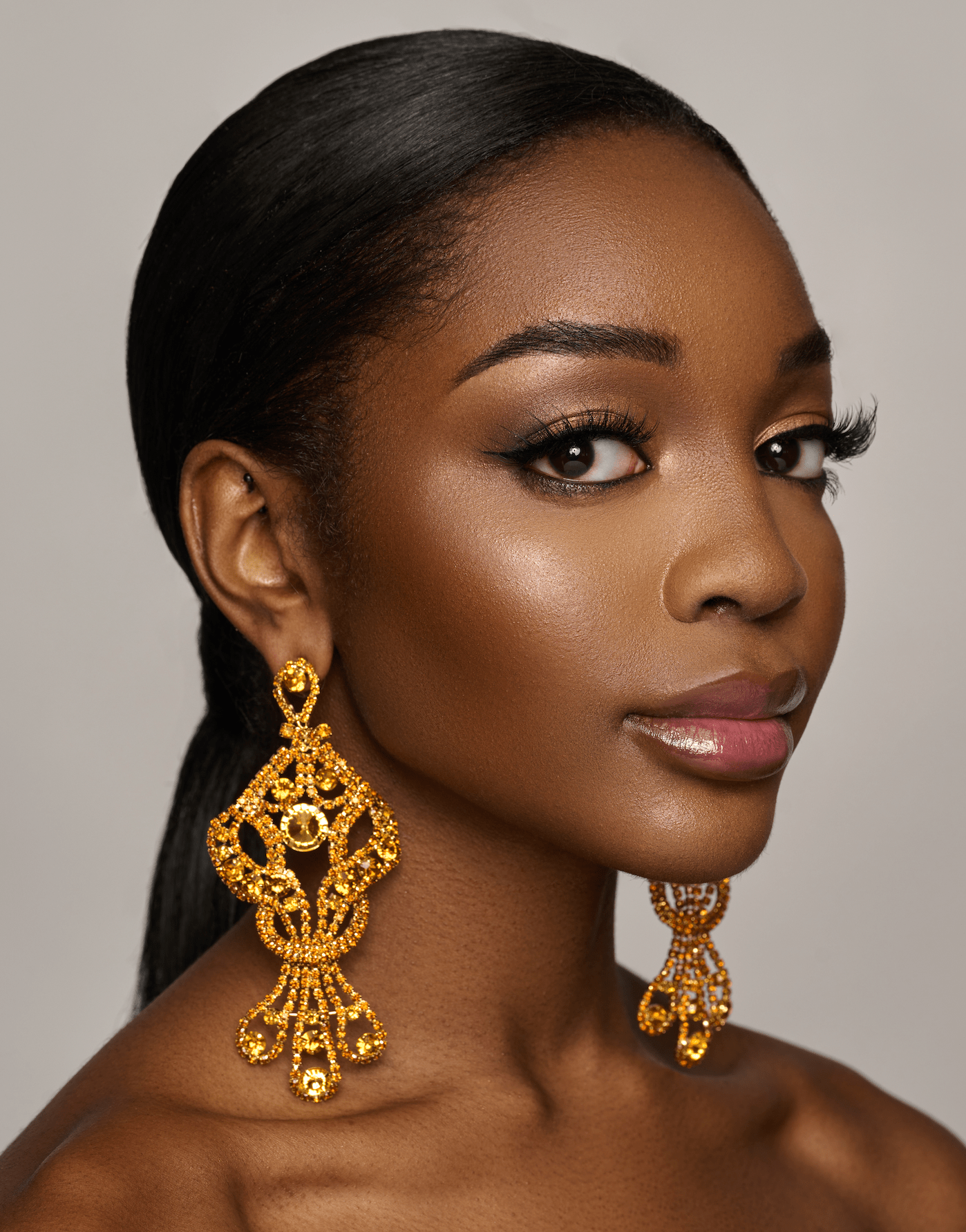 Glamorous Long Elegant Gemstone Crystal Diamante Tassel Dangle Earrings - Fatisha Boutique