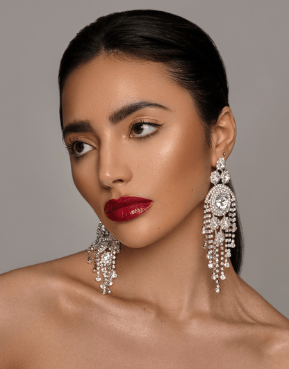 Glamorous Luxury Crystal Chandelier Drop Statement Earrings - Fatisha Boutique