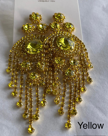Glamorous Luxury Crystal Chandelier Drop Statement Earrings - Fatisha Boutique
