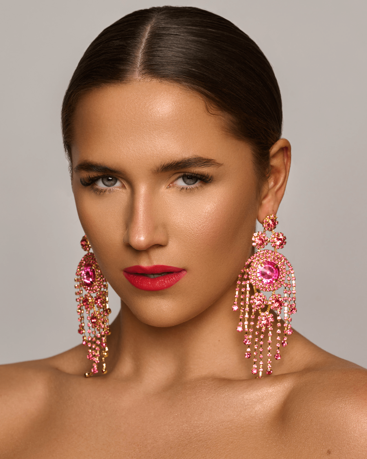 Glamorous Luxury Crystal Chandelier Drop Statement Earrings - Fatisha Boutique