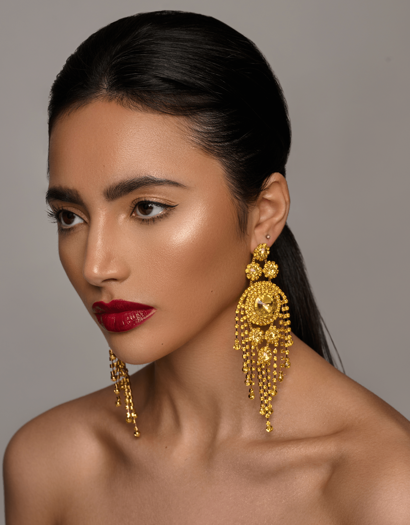 Glamorous Luxury Crystal Chandelier Drop Statement Earrings - Fatisha Boutique