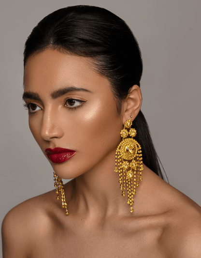Glamorous Luxury Crystal Chandelier Drop Statement Earrings - Fatisha Boutique