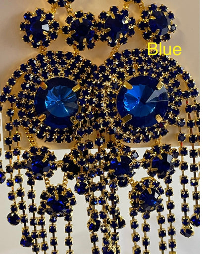 Glamorous Luxury Crystal Chandelier Drop Statement Earrings - Fatisha Boutique