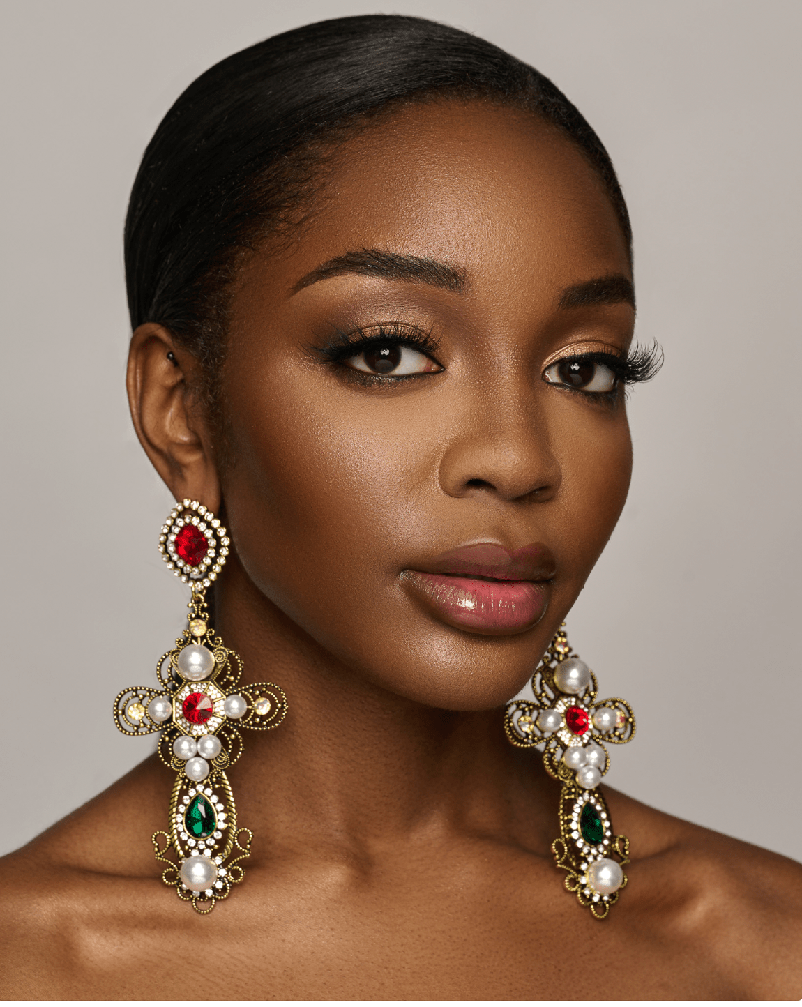 Gorgeous Large Cross Crystal Sparkling Rhinestone Diamante Statement Earrings - Fatisha Boutique