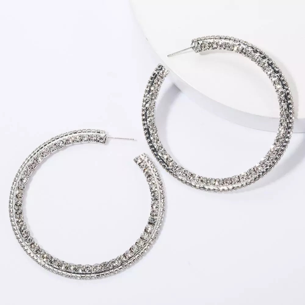 Gorgeous Rhinestone Statement Earrings - Fatisha Boutique