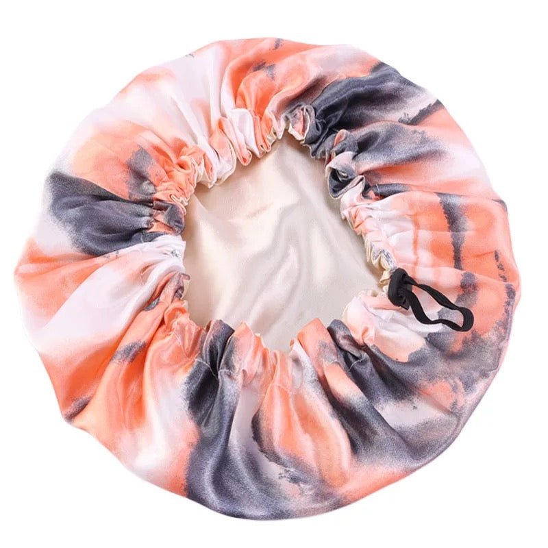 Kids Adjustable Double - Layered Reversible Satin Silk Bonnet Cap | Tie - Dye Sleep Cap | Hair Protection - Fatisha Boutique