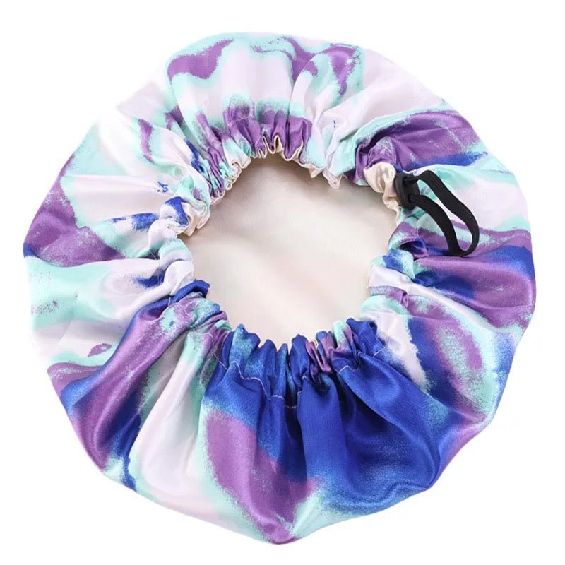 Kids Adjustable Double - Layered Reversible Satin Silk Bonnet Cap | Tie - Dye Sleep Cap | Hair Protection - Fatisha Boutique
