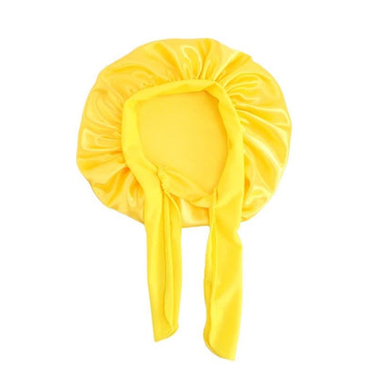 Kids Single Layered Bow Tied Design Satin Silk Bonnet Caps - Fatisha Boutique