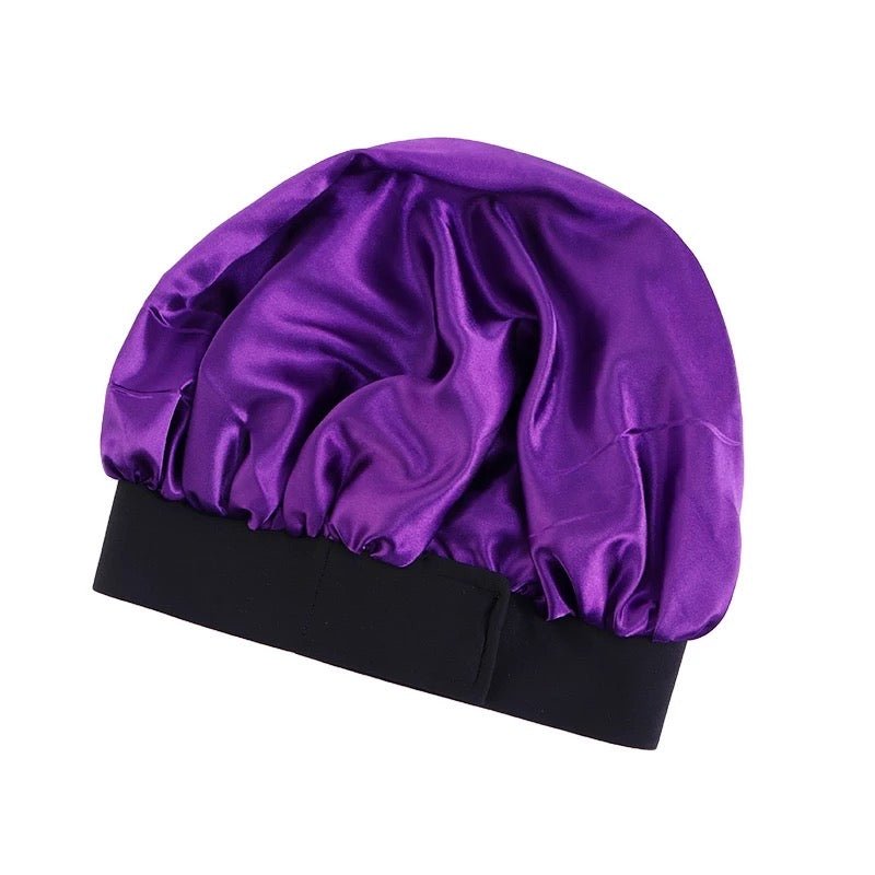 Large Adjustable Band Satin Silk Single Layered Luxury Stylish Bonnet Caps - Fatisha Boutique