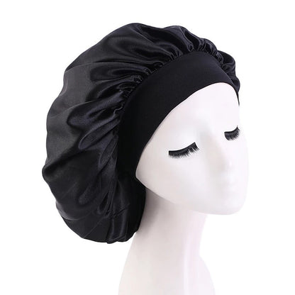 Large Band Satin Silk Single Layered Luxury Bonnet Caps – Stylish Hair Protection for Braids, Locs, and Long Hair - Fatisha Boutique