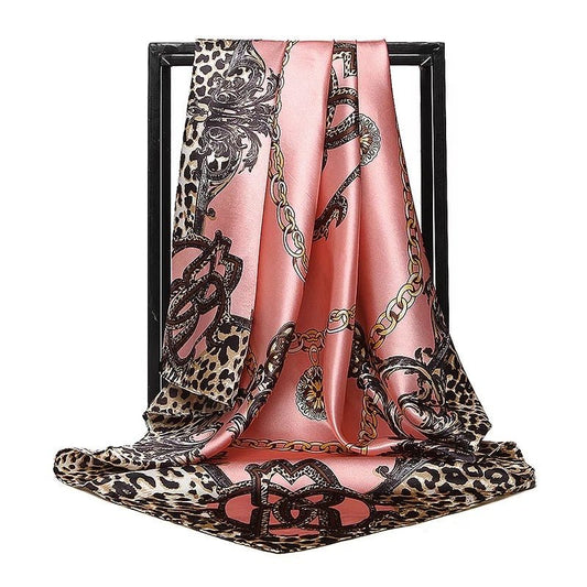 Large Design Prints Satin Silk Fashion Head Hijab Wig Scarves - Fatisha Boutique