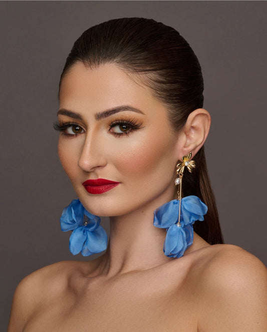 Long Bohemian Fringed Flower Tassel Stud Dangle Earrings - Fatisha Boutique