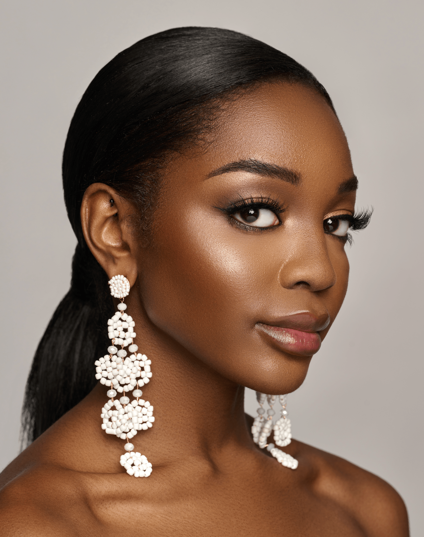 Long Bohemian White Beaded Tassel Earrings - Fatisha Boutique