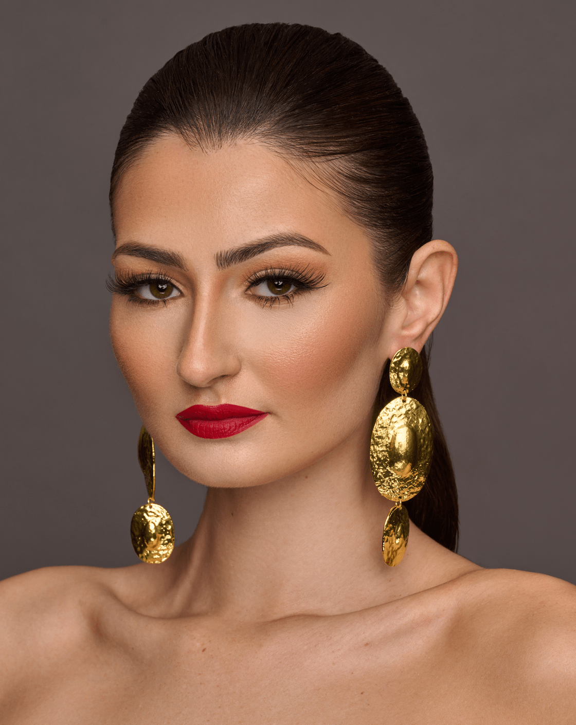 Long Elegant Hammered Alloy Dangle Earrings - Fatisha Boutique