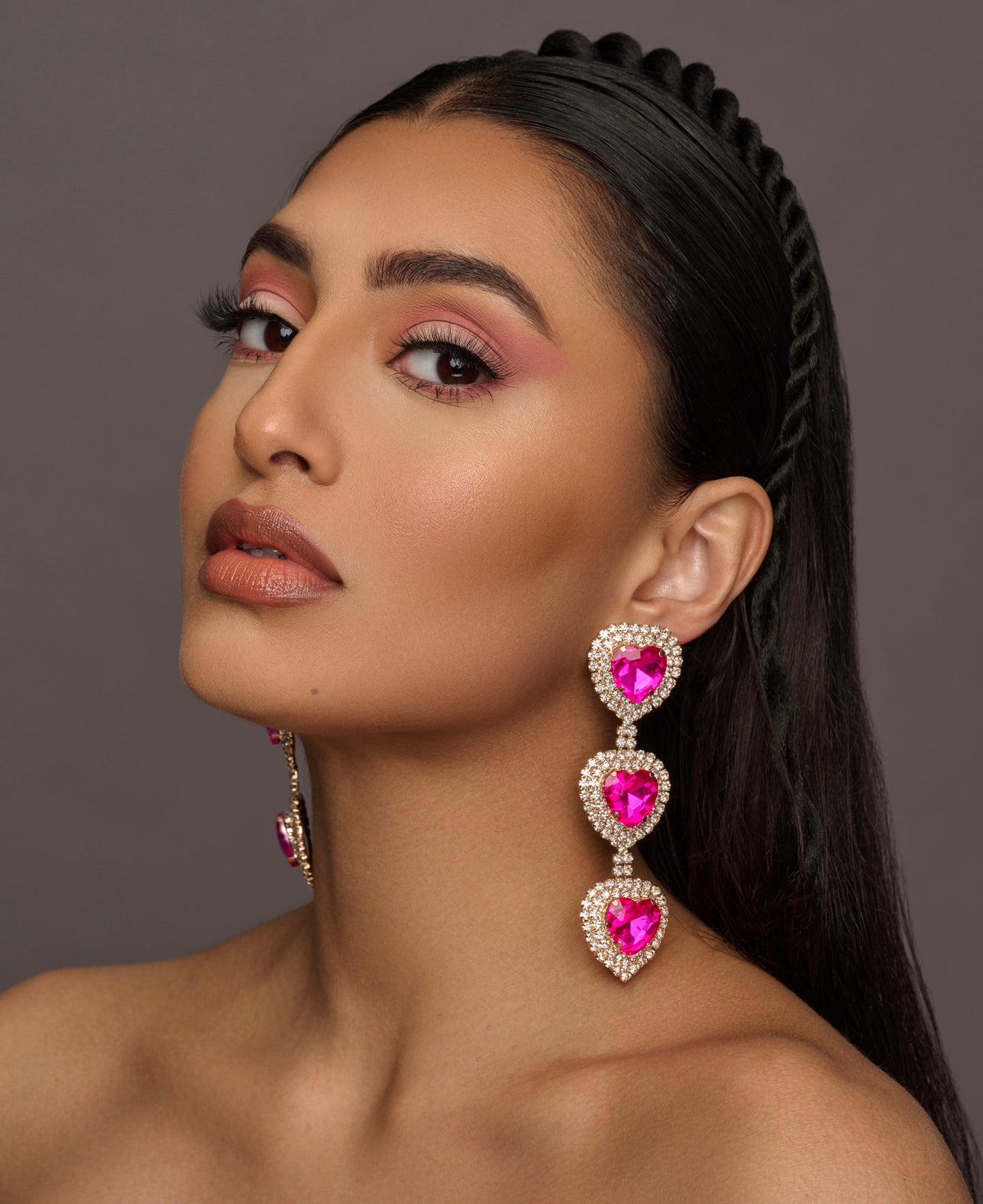 Long Glamorous Elegant Diamante Rhinestone Dangle Earrings - Fatisha Boutique