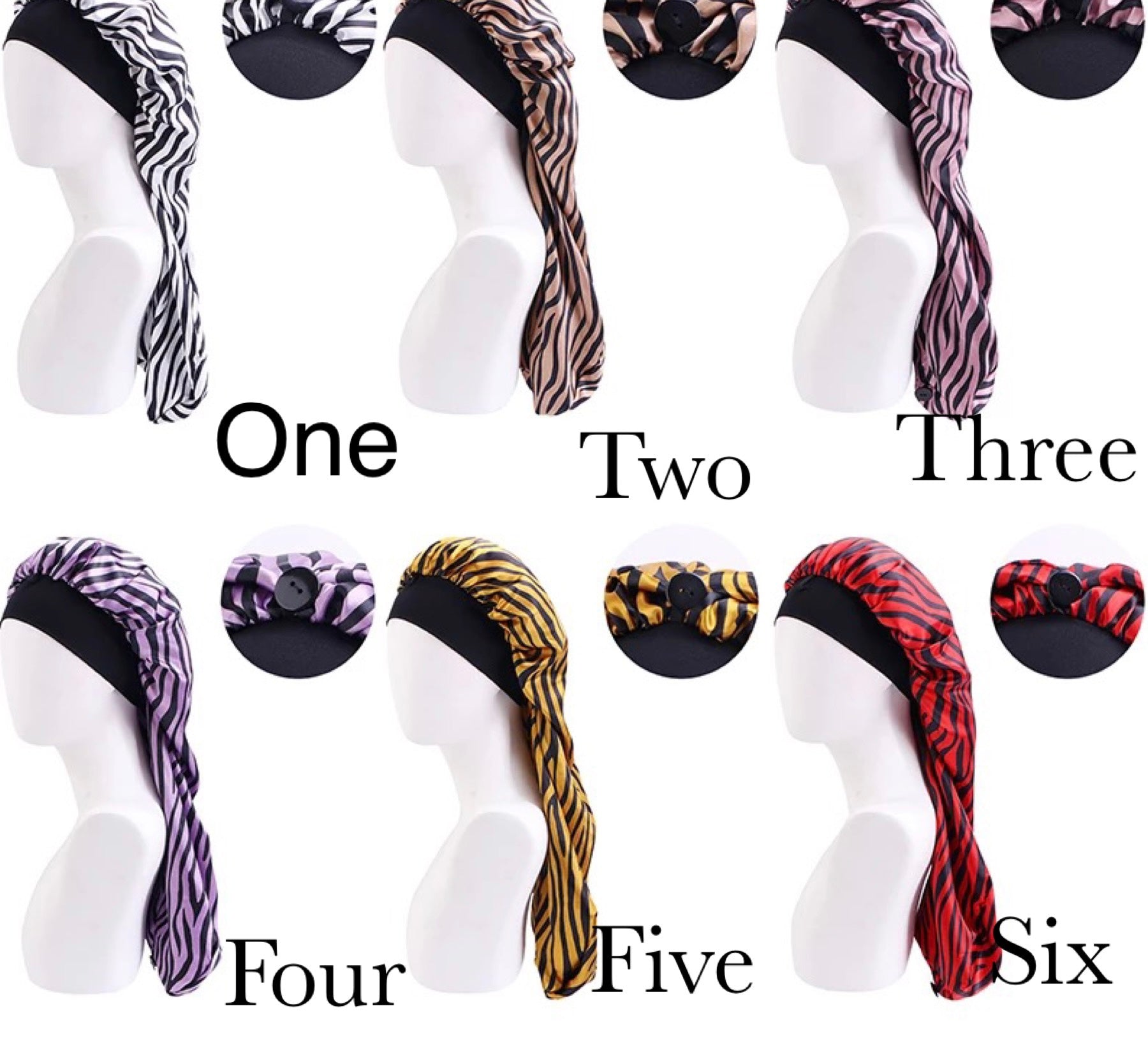 Long Single Layered Satin Silk Stripped Bonnet Caps For Braids And Long Hair - Fatisha Boutique