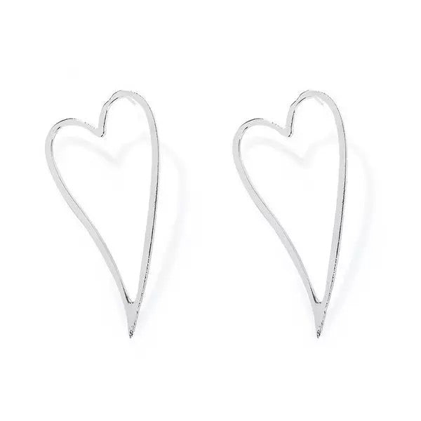 Love Heart Shaped Lightweight Alloy Stud Earrings - Fatisha Boutique