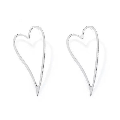 Love Heart Shaped Lightweight Alloy Stud Earrings - Fatisha Boutique