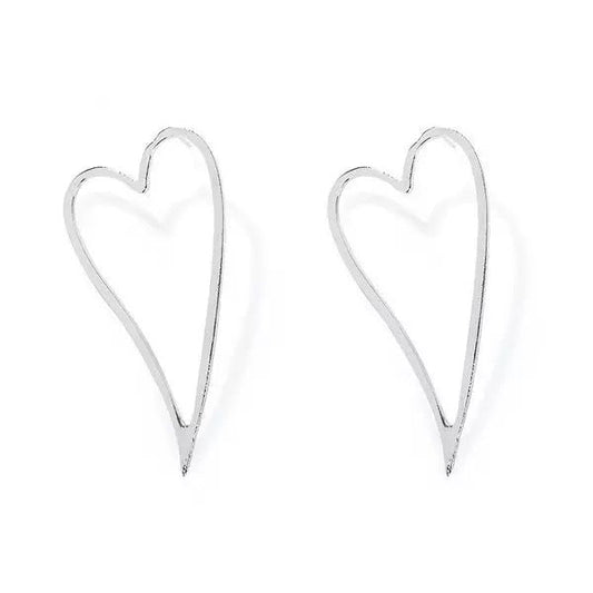 Love Heart Shaped Lightweight Alloy Stud Earrings - Fatisha Boutique