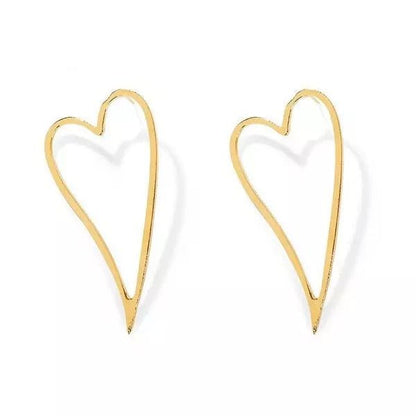 Love Heart Shaped Lightweight Alloy Stud Earrings - Fatisha Boutique