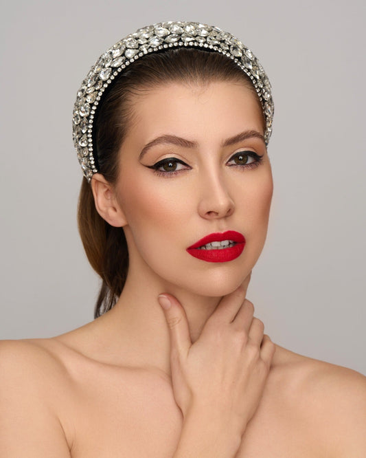 Luxury Crystal Diamante Rhinestone Baroque Padded Headband Hair Jewellery - Fatisha Boutique