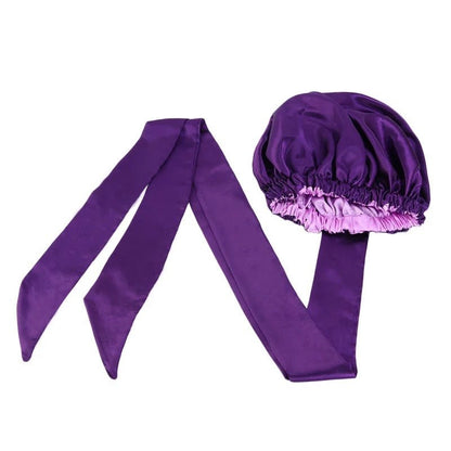 Luxury Satin Silk Double - Layered Bonnet Turban Headwrap Cap - Fatisha Boutique