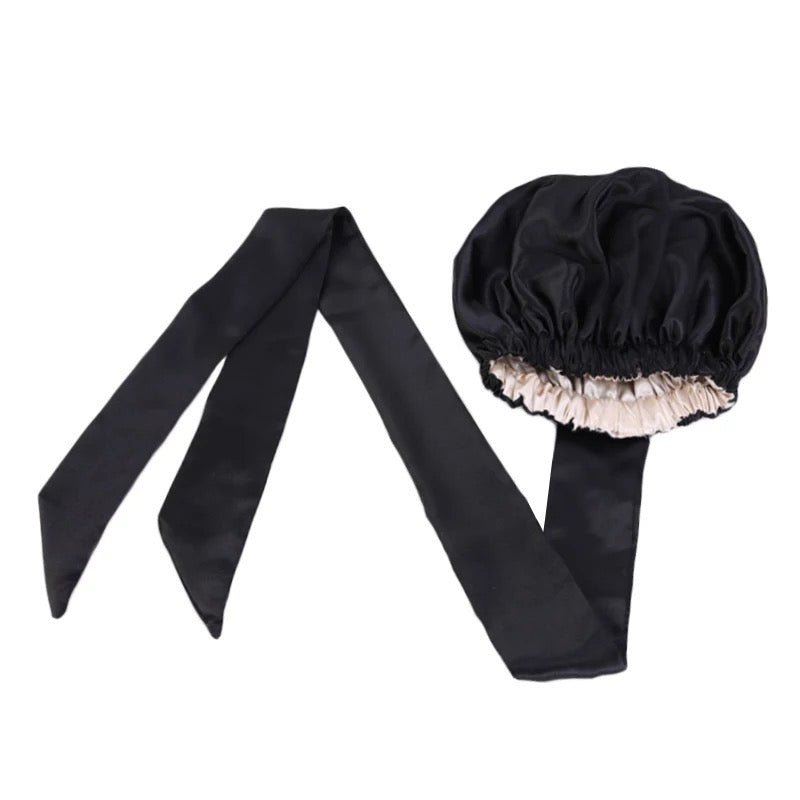 Luxury Satin Silk Double - Layered Bonnet Turban Headwrap Cap - Fatisha Boutique