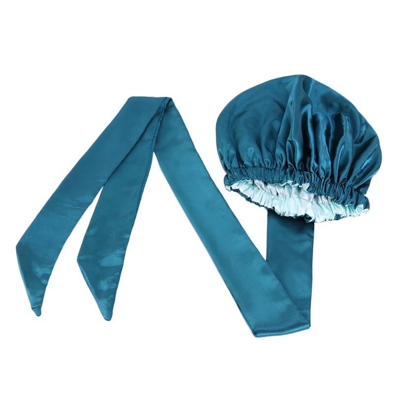 Luxury Satin Silk Double - Layered Bonnet Turban Headwrap Cap - Fatisha Boutique